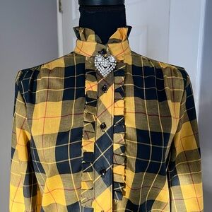 Vintage Laura Mae ruffle neck top